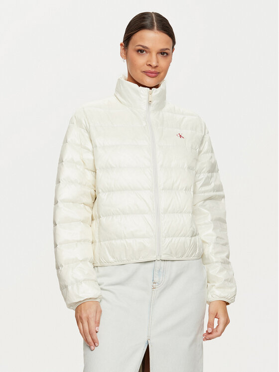 Calvin Klein Jeans Пухено яке J20J224698 Екрю Regular Fit за Жени цена