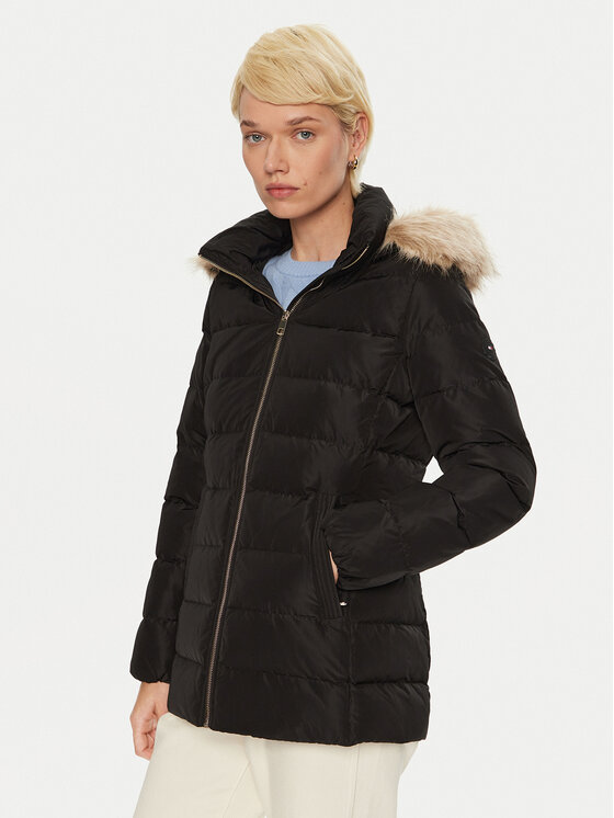 Tommy Hilfiger Пухено яке WW0WW43600 Черен Regular Fit за Жени цена