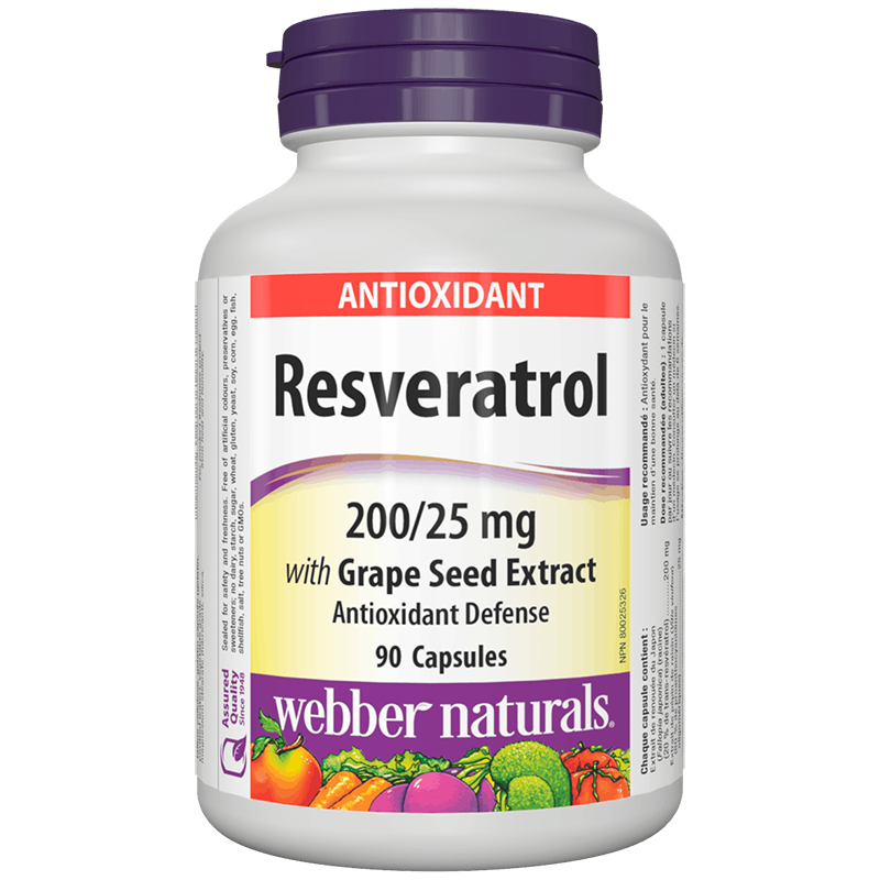 Ресвератрол 200 mg с Гроздово семе 25 mg х 90 капсули Webber Naturals