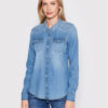 Guess Риза W2GH75 D4NA1 Син Slim Fit за Жени цена
