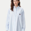 Tommy Jeans Риза Badge DW0DW20289 Светлосиньо Oversize за Жени цена