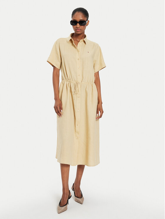 Tommy Hilfiger Рокля тип риза WW0WW41911 Бежов Relaxed Fit за Жени цена