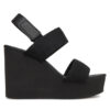Calvin Klein Jeans Сандали Wedge Sandal Webbing In YW0YW01790 Черен за Жени цена