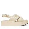 Tommy Hilfiger Сандали Th Logo Hw Padded Leather Sandal FW0FW08808 Бежов за Жени цена