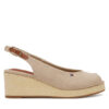 Tommy Hilfiger Сандали Flag Mid Wedge Espad Slingback FW0FW08595 Бежов за Жени цена