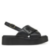 Tommy Hilfiger Сандали Th Logo Hw Padded Leather Sandal FW0FW08808 Черен за Жени цена