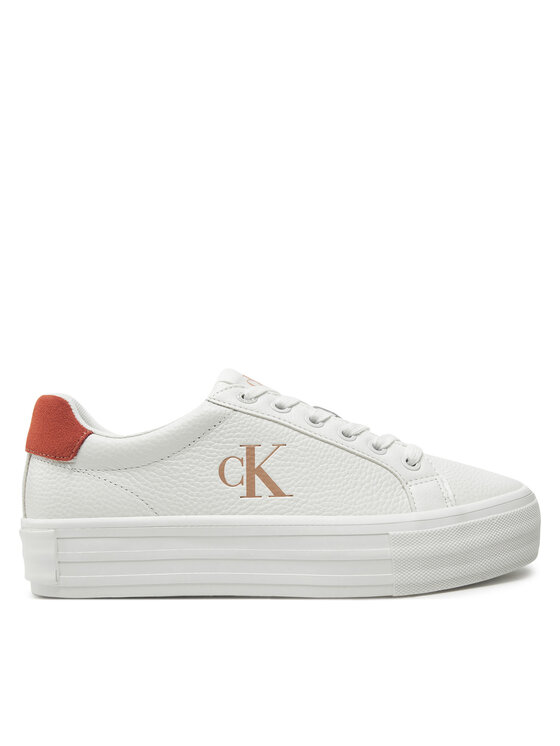 Calvin Klein Jeans Сникърси Bold Vulc Flatf Low Lth Ml YW0YW01669 Бял за Жени цена
