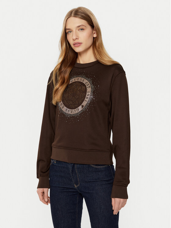Guess Суитшърт W5RQ05 K7EX1 Кафяв Regular Fit за Жени цена