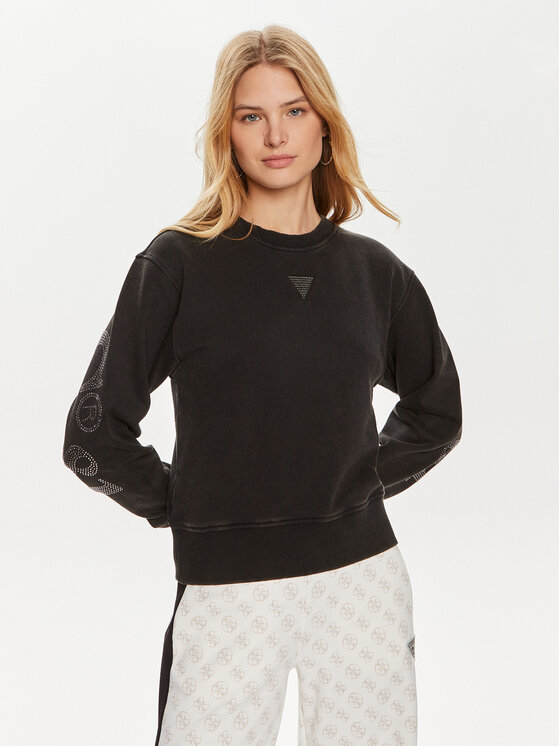 Guess Суитшърт W4YQ17 KC8I0 Черен Regular Fit за Жени цена
