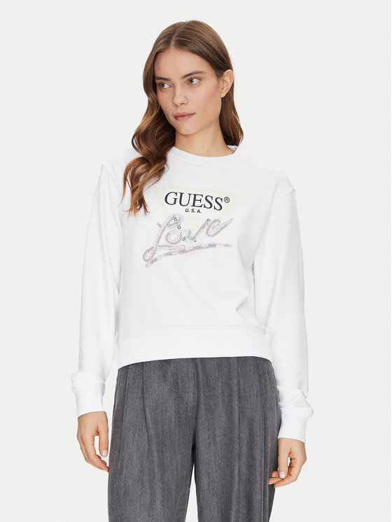 Guess Суитшърт W5GQ05 KB683 Бял Reglan Fit за Жени цена