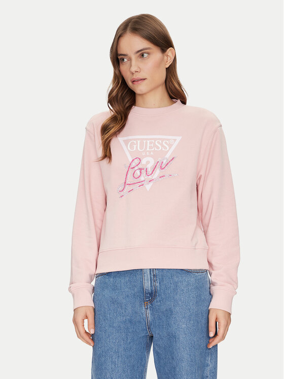 Guess Суитшърт W5GQ05 KB683 Розов Regular Fit за Жени цена