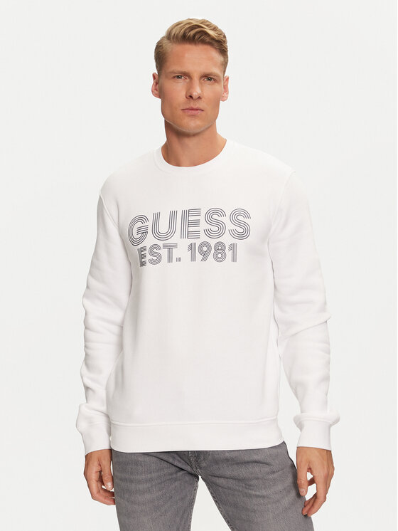 Guess Суитшърт M4YQ08 K9Z21 Бял Regular Fit за Мъже цена