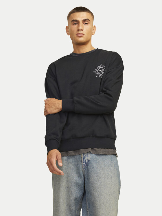 Jack&Jones Суитшърт Mystic 12257735 Черен Relaxed Fit за Мъже цена