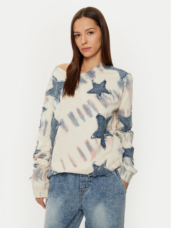 One Teaspoon Суитшърт Denim Star 26795C Бежов Relaxed Fit за Жени цена