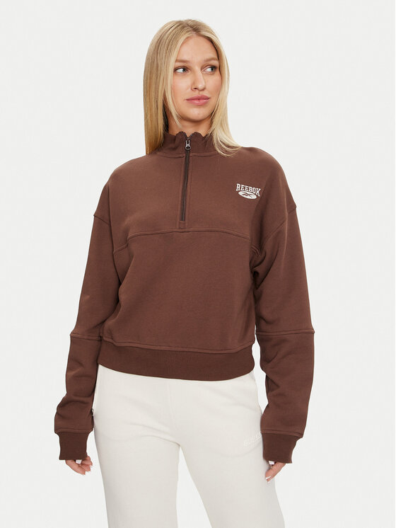 Reebok Суитшърт Coverup 10007628 Кафяв Regular Fit за Жени цена