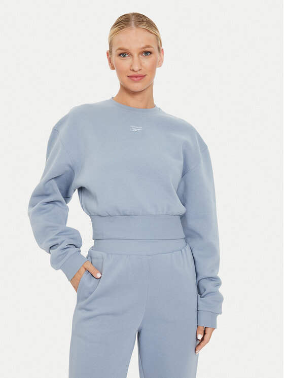 Reebok Суитшърт Fleece Coverup 100076122 Син Regular Fit за Жени цена