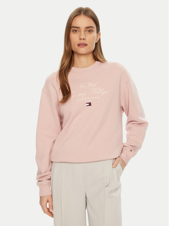 Tommy Hilfiger Суитшърт Modern Script WW0WW43844 Розов Regular Fit за Жени цена