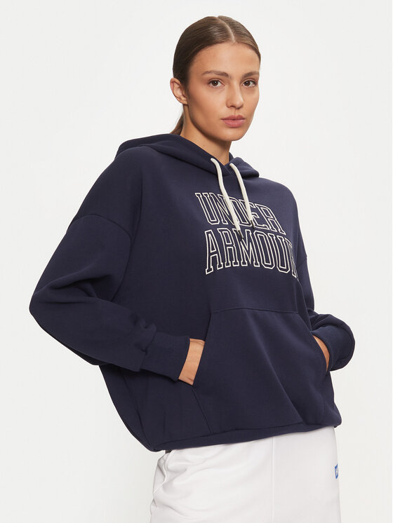 Under Armour Суитшърт UA Icon Heavyweight 1386494 Тъмносин Oversize за Жени цена