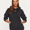 Under Armour Суитшърт Ua Rival Fleece Hoodie 1379500 Черен Loose Fit за Жени цена