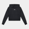 Under Armour Суитшърт Ua Rival Fleece Crop Hoodie 1379517 Черен Loose Fit цвят на ниска цена