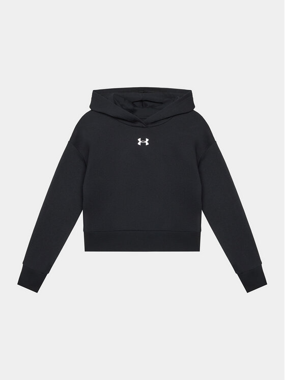 Under Armour Суитшърт Ua Rival Fleece Crop Hoodie 1379517 Черен Loose Fit за Момичета цена