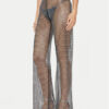 Guess Текстилни панталони Net E4YB00 KCDW0 Черен Regular Fit за Жени цена
