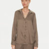Calvin Klein Тениска на пижама Buttondown 000QS7302E Кафяв Regular Fit за Жени цена