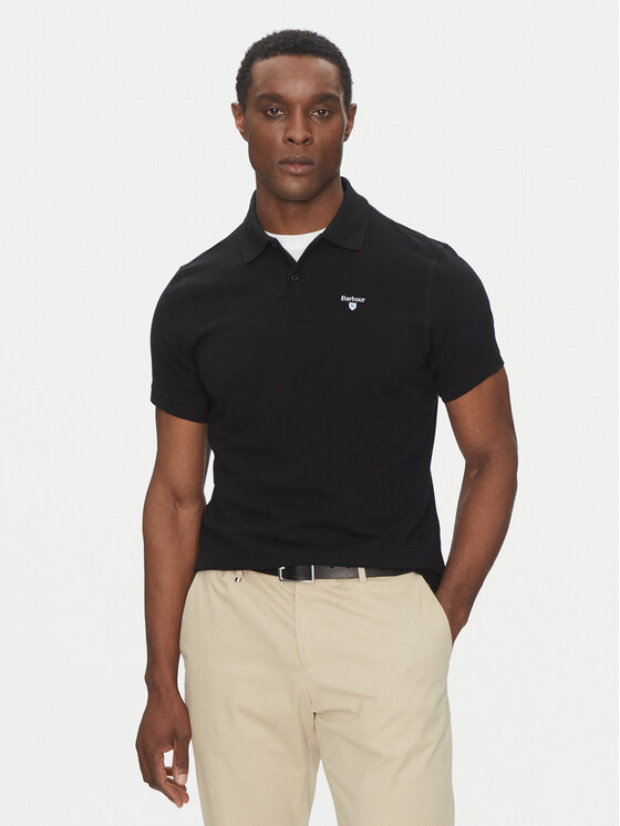 Barbour Тениска с яка и копчета Original Sports MML0358BK31 Черен Tailored Fit за Мъже цена