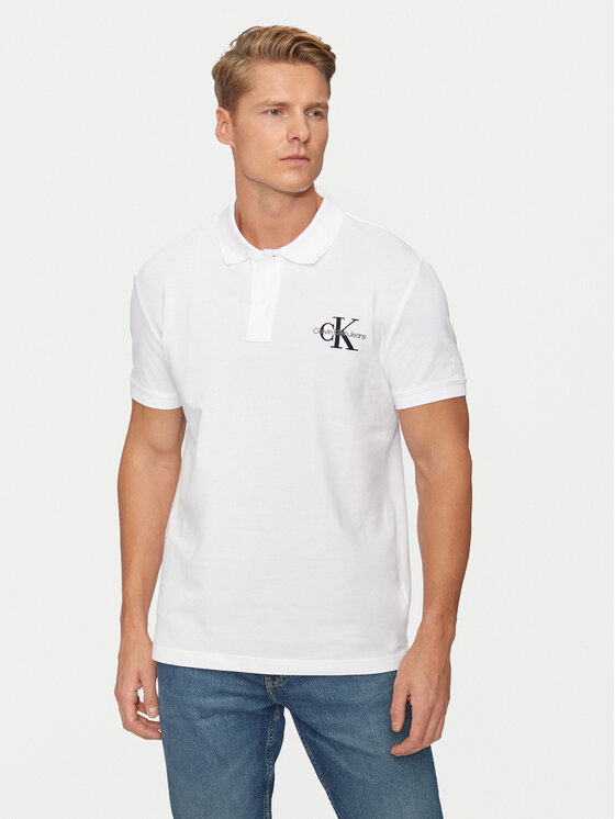 Тениска с яка и копчета Calvin Klein Jeans за Мъже цена