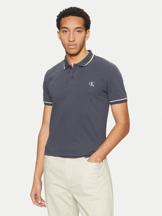 Тениска с яка и копчета Calvin Klein Jeans за Мъже цена