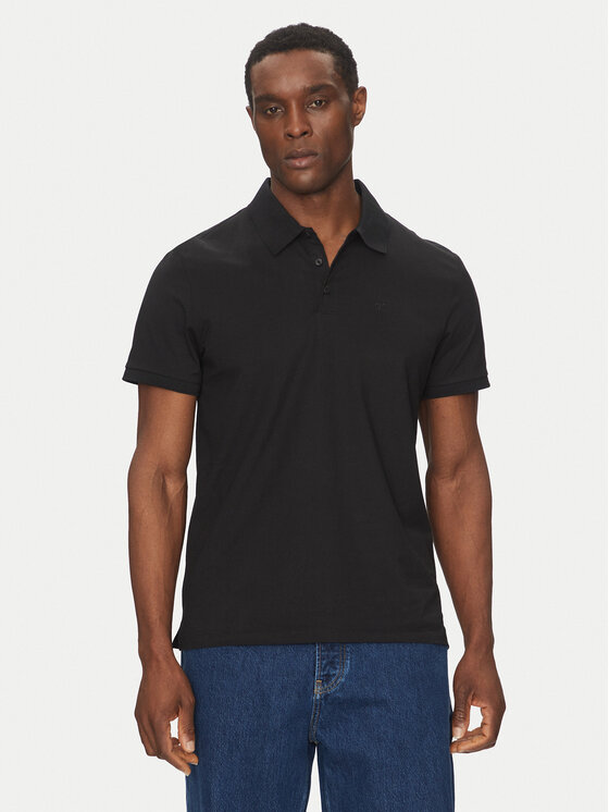 Calvin Klein Jeans Тениска с яка и копчета LV040HM281 Черен Regular Fit за Мъже цена