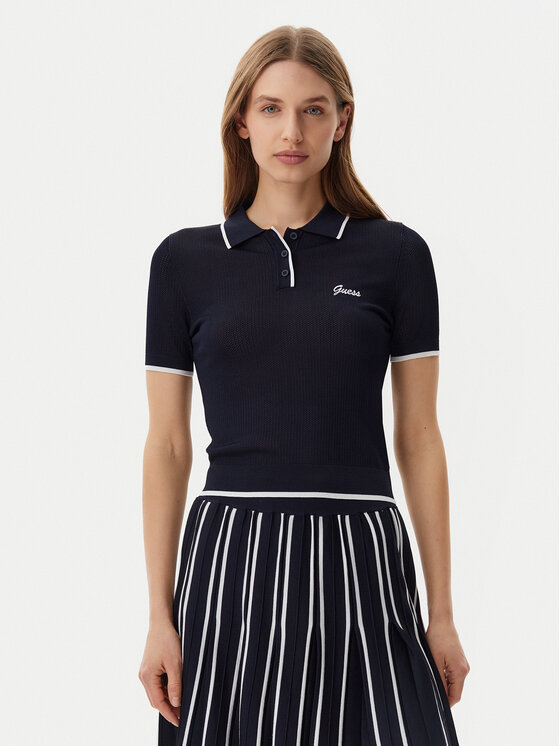Тениска с яка и копчета Guess за Жени цена