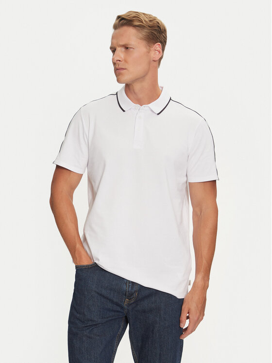 Guess Тениска с яка и копчета M4YP40 KARS0 Бял Regular Fit за Мъже цена