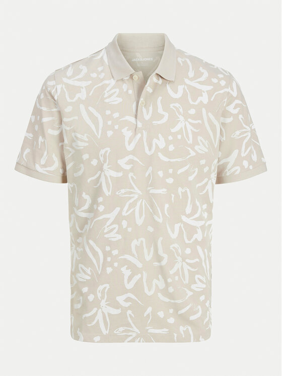 Jack&Jones Тениска с яка и копчета Jeff 12269236 Бежов Standard Fit за Мъже цена