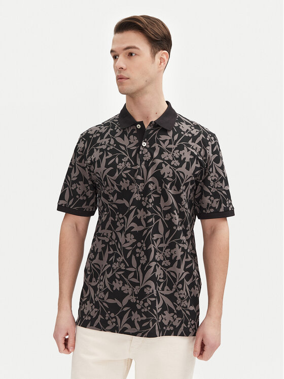 Jack&Jones Тениска с яка и копчета Jeff 12269236 Черен Standard Fit за Мъже цена