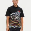 Just Cavalli Тениска с яка и копчета 76OAG6R1 Черен Regular Fit за Мъже цена