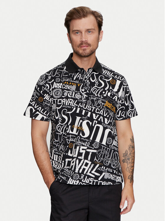 Тениска с яка и копчета Just Cavalli за Мъже цена
