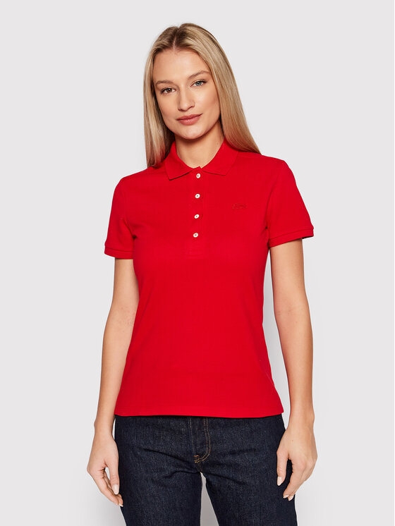Тениска с яка и копчета Lacoste за Жени цена