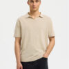 Selected Homme Тениска с яка и копчета Mattis 16096197 Бежов Regular Fit за Мъже цена