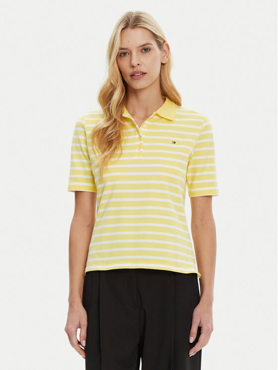 Тениска с яка и копчета Tommy Hilfiger за Жени цена