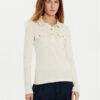 Tommy Hilfiger Тениска с яка и копчета WW0WW45308 Екрю Slim Fit за Жени цена