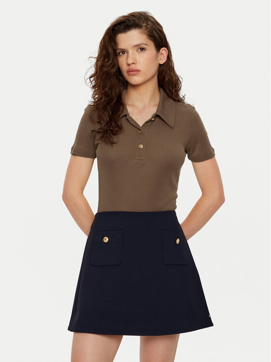Тениска с яка и копчета Tommy Hilfiger за Жени цена
