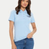 Tommy Hilfiger Тениска с яка и копчета Script WW0WW43624 Светлосиньо Slim Fit за Жени цена