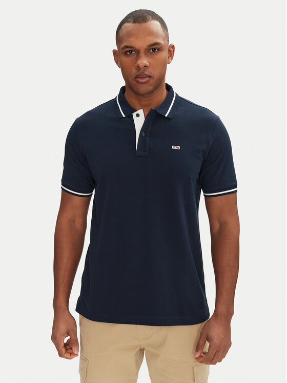 Тениска с яка и копчета Tommy Jeans за Мъже цена