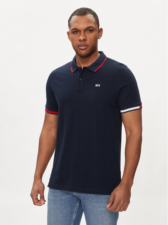 Тениска с яка и копчета Tommy Jeans за Мъже цена