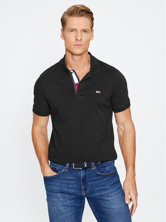 Тениска с яка и копчета Tommy Jeans за Мъже цена