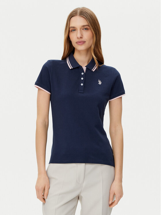 Тениска с яка и копчета U.S. Polo Assn. за Жени цена