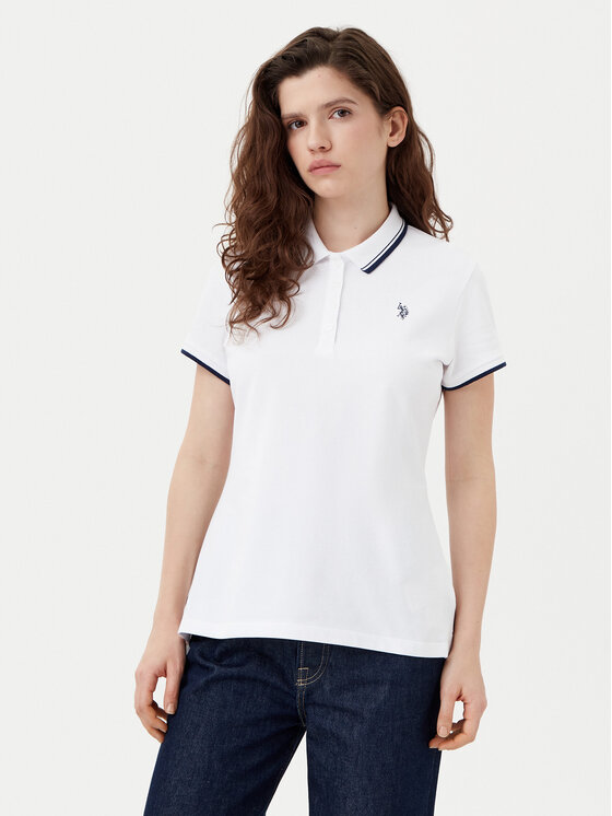 Тениска с яка и копчета U.S. Polo Assn. за Жени цена