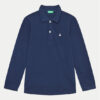 United Colors Of Benetton Тениска с яка и копчета 3089G3009 Тъмносин Regular Fit за Момчета цена
