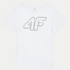 4F Тишърт 4FJWMM00TTSHM1627 Бял Regular Fit цвят на ниска цена